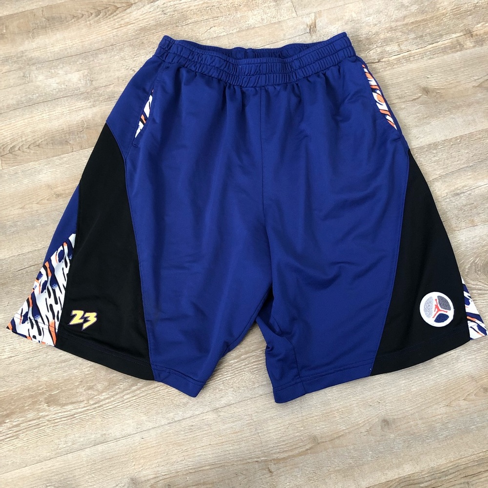 Nike Air Jordan Retro 8 Mens Basketball Shorts  DRI FIT Blue - Size Large